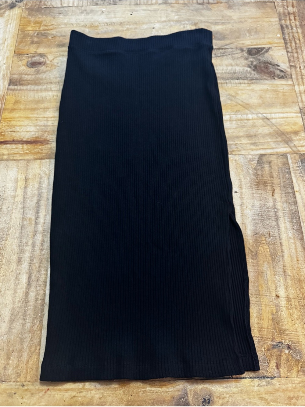 Calvin Klein Black Ribbed Maxi Skirt
